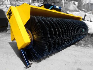 wheel loader sweeper broom with black bristles