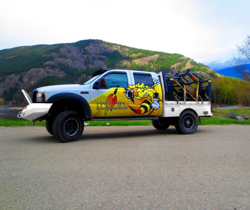 The Tysea Truck loaded up with two heavy duty wheel loader mat grapples heading to a customer in Alberta Canada.