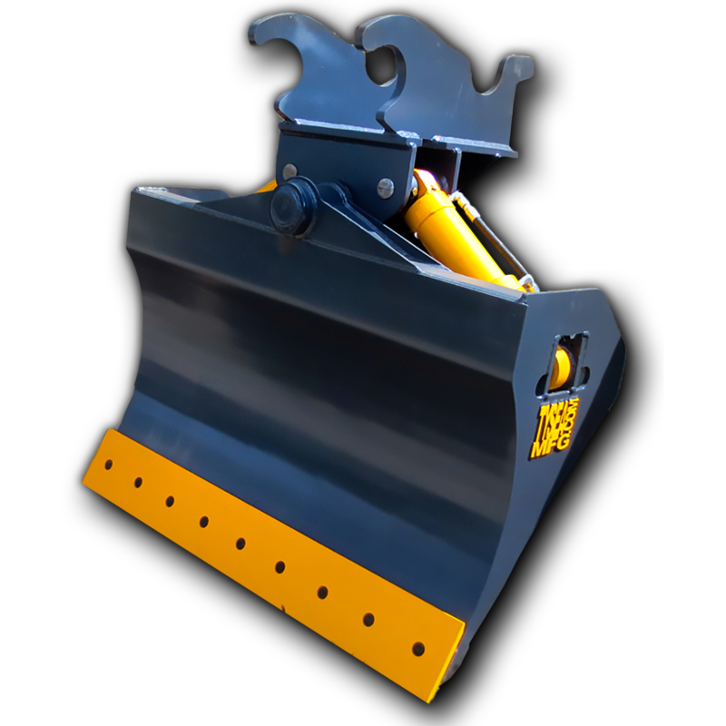 Hydraulic tilting chuck blade for excavators