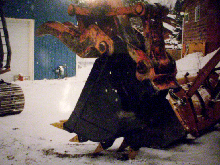 Frost bucket installed on excavator for frozen ground excavation