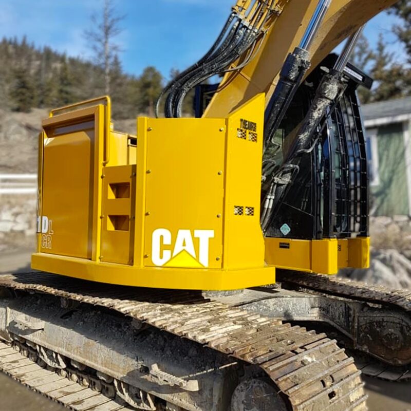 250-EXCAVATOR-FOPS-ZEROSWING-CAT-321DLCR-TYSEA CAT zeroswing excavator with cab guarding and machine body guarding