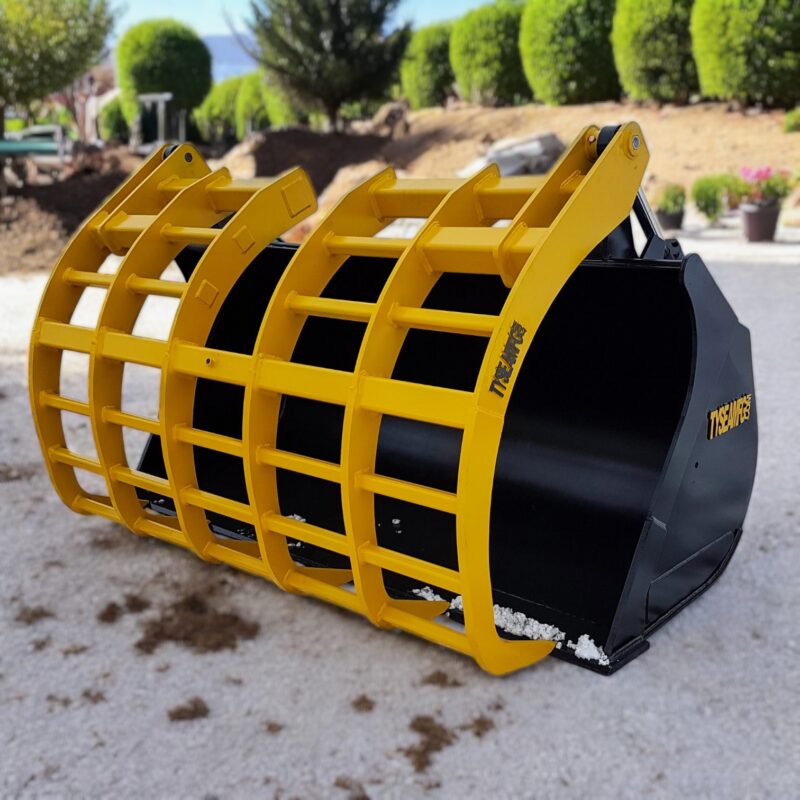 Wheel loader corral bucket for landscaping and construction industries