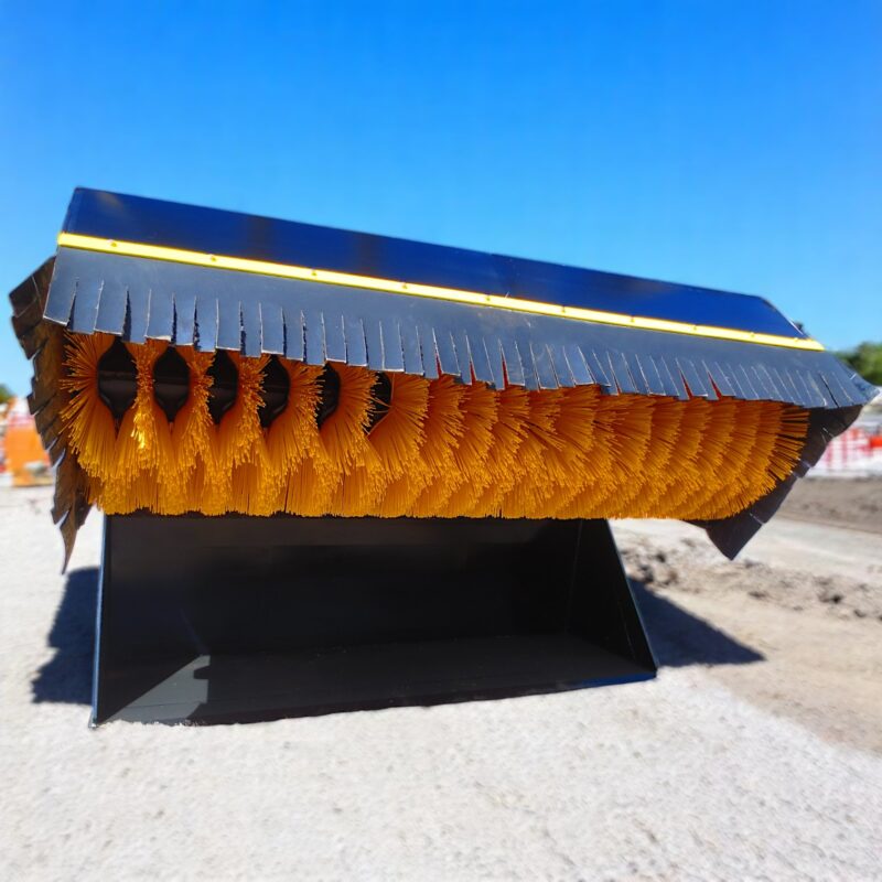 Wheel loader pickup broom for road maintenance