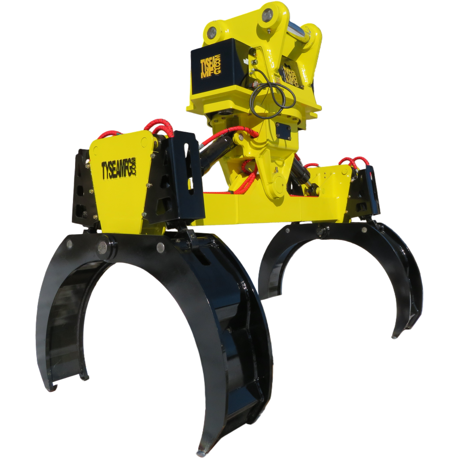 Excavator pipe grabber with ability to handle pipe up to 48" in diameter
