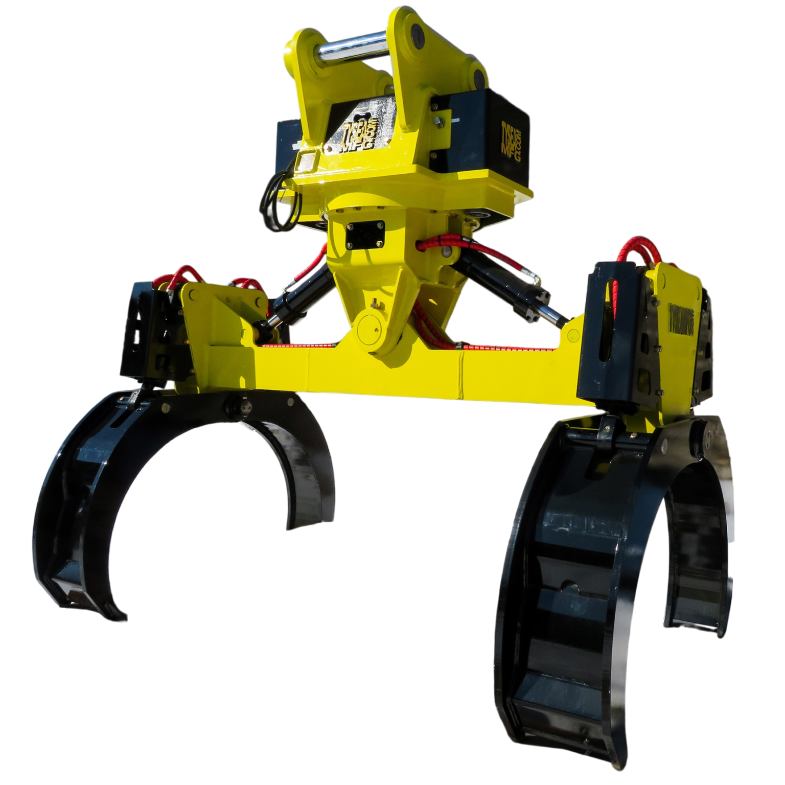 Excavator pipe grab attachment for pipe laying