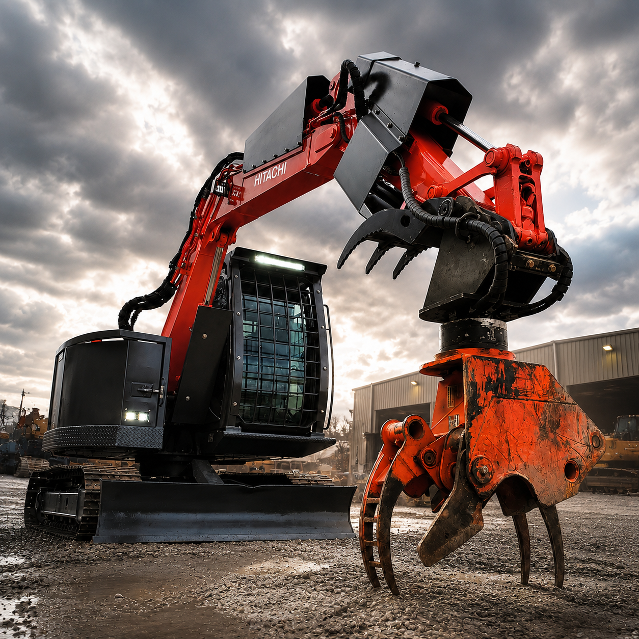 Excavator with Tysea Mfg / Armor guarding installe