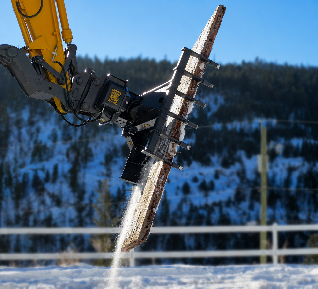 Excavator mat grapple rotating rig access matting