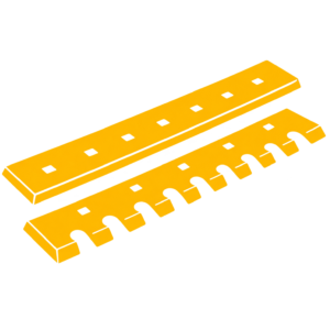 An icon showing two excavator bucket cutting edges