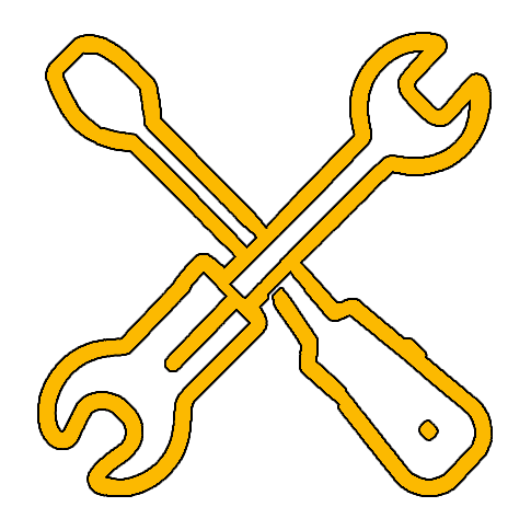 Icon with wrench and screw driver showing built in house