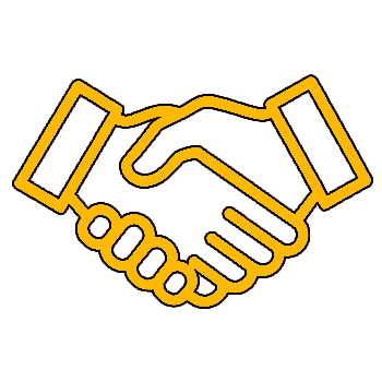 Icon hand shaking for customer satisfaction