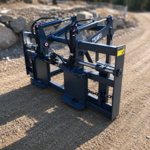 Rear view of skid steer mat grapple