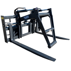 Skid steer matting grapple for laying mats in pipeline industries