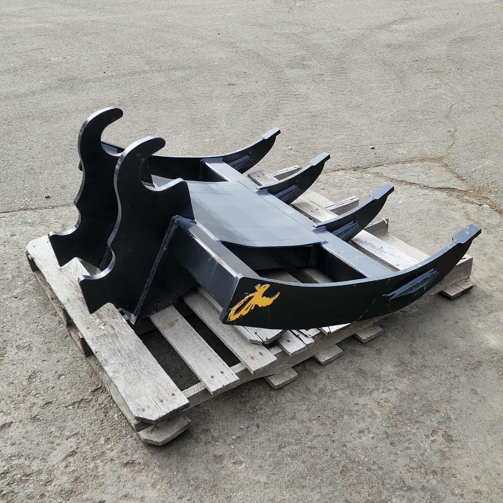 Excavator brush rake on pallet with 4 tines for sale